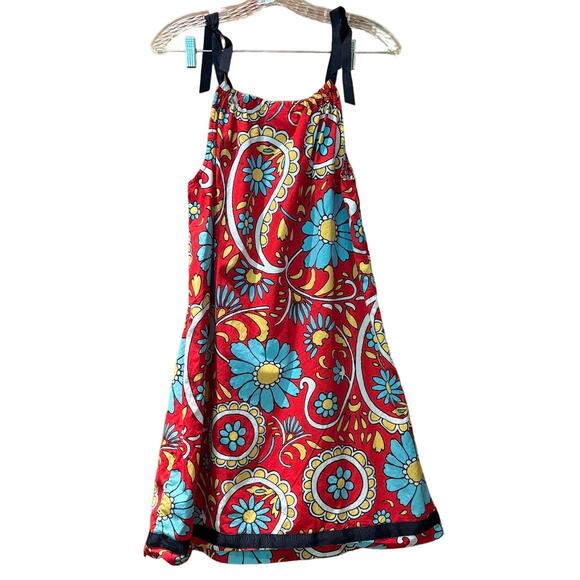 Girls' Hannah Andersson Pillowcase Summer Dress Red Paisley Size 14-16 - Picture 2 of 2